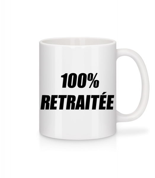 100% Retraitée - Mug en céramique blanc - Blanc - Vorn