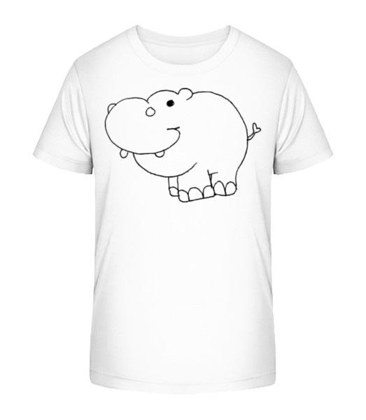 Enfant Comic - Hippopotame - T-shirt bio Enfant Stanley Stella - Blanc - Devant