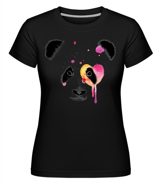Panda Aquarelle -  T-shirt Shirtinator femme - Noir - Vorn