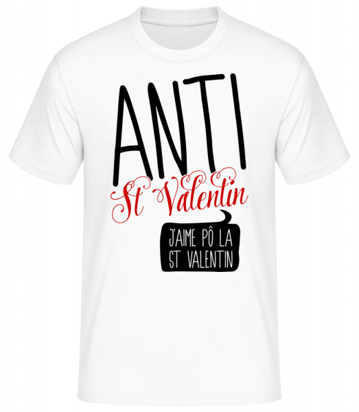 Anti St Valentin - Basic T-Shirt - Blanc - Vorn