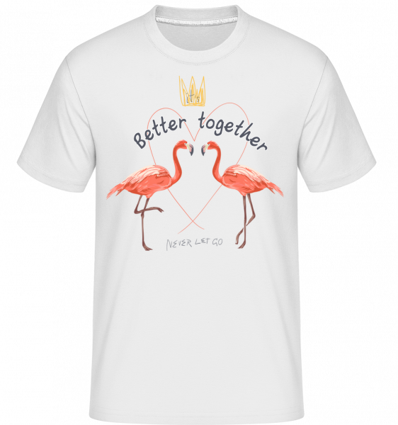 Better Together Flamingos -  T-Shirt Shirtinator homme - Blanc - Vorn