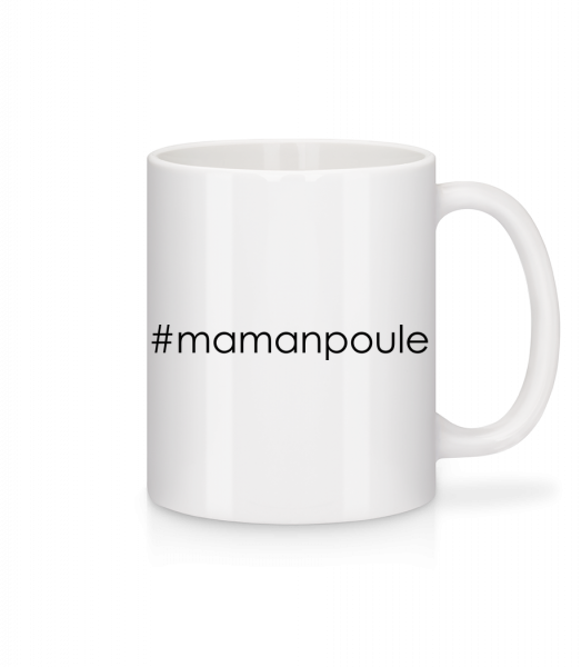 Maman Poule Hashtag - Mug en céramique blanc - Blanc - Vorn