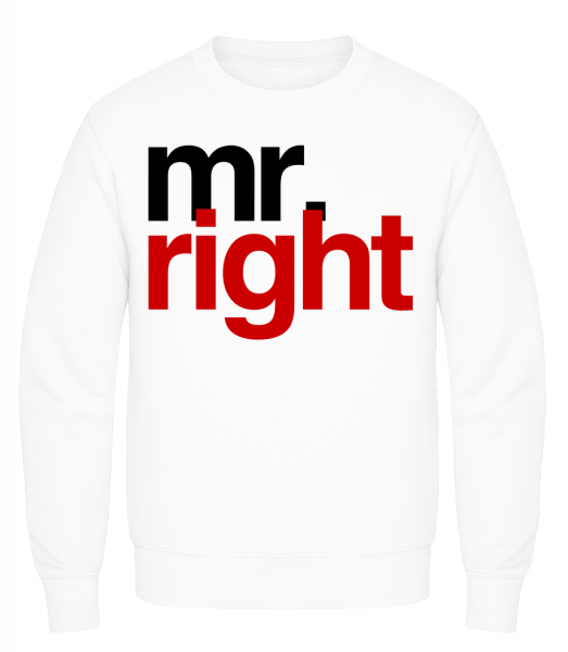 Mr. Right Logo - Sweatshirt Homme AWDis - Blanc - Vorn