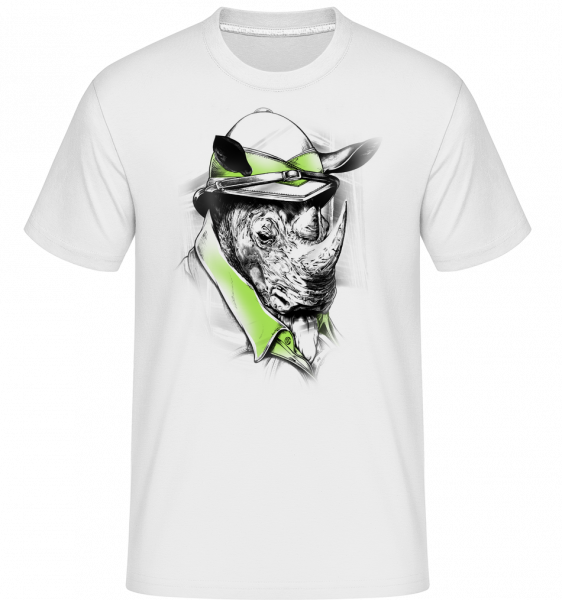 Safari Rhino -  T-Shirt Shirtinator homme - Blanc - Vorn