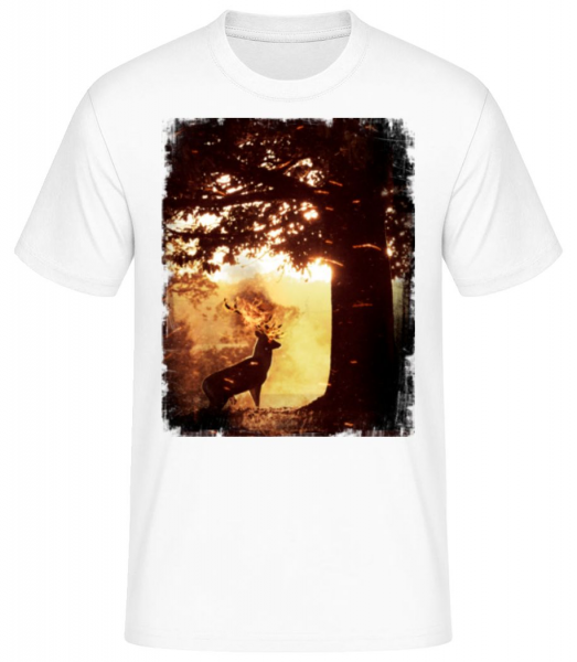 Soleil Cerf - T-shirt standard Homme - Blanc - Devant