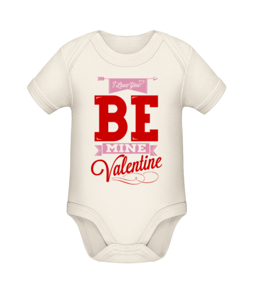 Be Mine Valentine - Body manches courtes bio - Crème - Devant