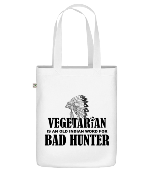 Vegetarian Bad Hunter - Sac en toile bio - Blanc - Devant