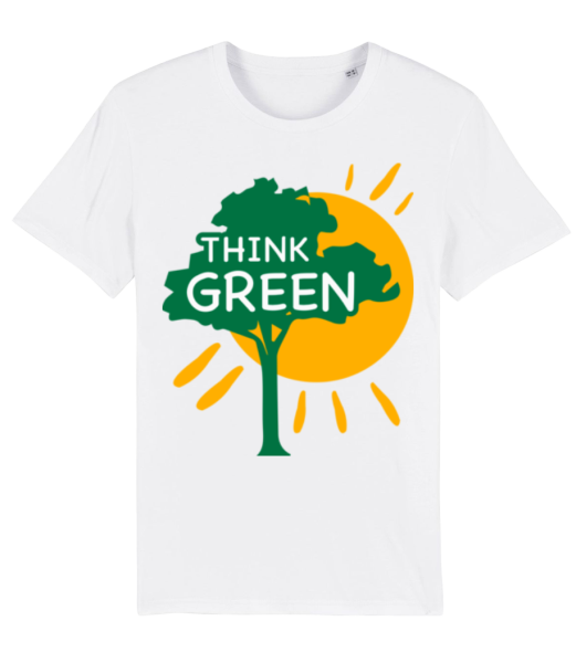 Think Green - T-shirt bio Homme Stanley Stella - Blanc - Devant