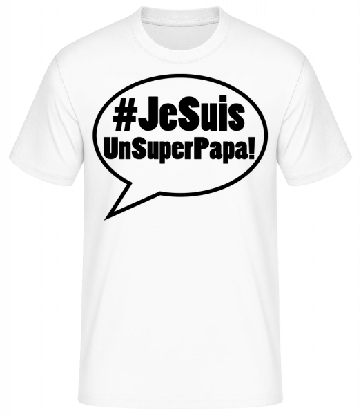Hashtag SuperPapa - T-shirt standard Homme - Blanc - Vorn