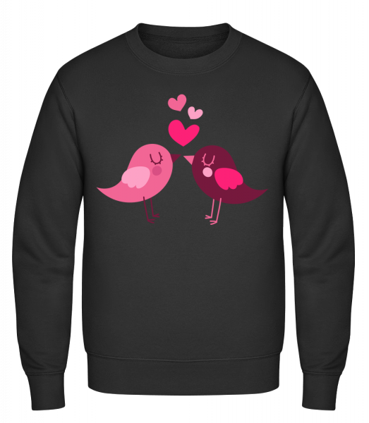 Amour Entre Oiseaux - Sweat-shirt classique avec manches set-in - Noir - Vorn
