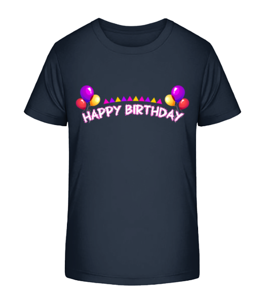Happy Birthday Ballons - T-shirt bio Enfant Stanley Stella - Bleu marine - Devant