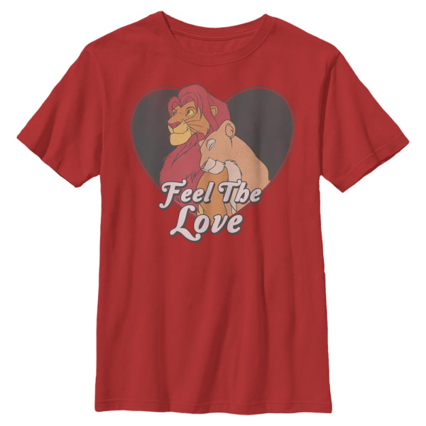 Disney Classics - Le Roi lion - Simba & Nala Feel The Love - Valentine's Day - Enfant T-shirt - Rouge - Devant