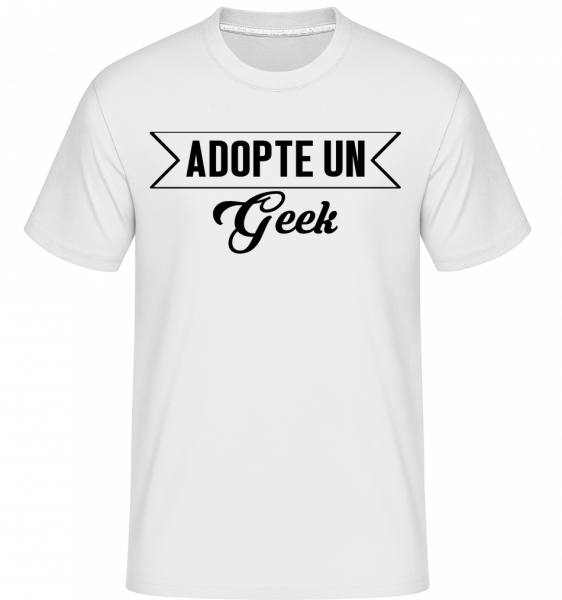 Adopte Un Geek -  T-Shirt Shirtinator homme - Blanc - Vorn