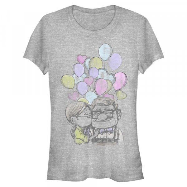 Disney - Là-haut - Carl & Ellie Love Up - Femme T-shirt - Gris chiné - Devant