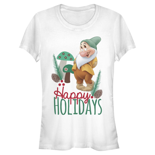 Disney - Blanche-Neige et les Sept Nains - Bashful Christmas - Christmas - Femme T-shirt - Blanc - Devant