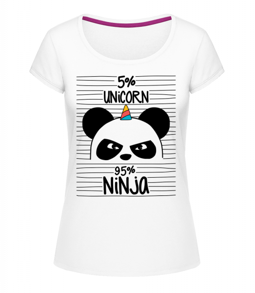 5% Unicorn 95% Ninja - T-shirt à col rond Megan - Blanc - Vorn
