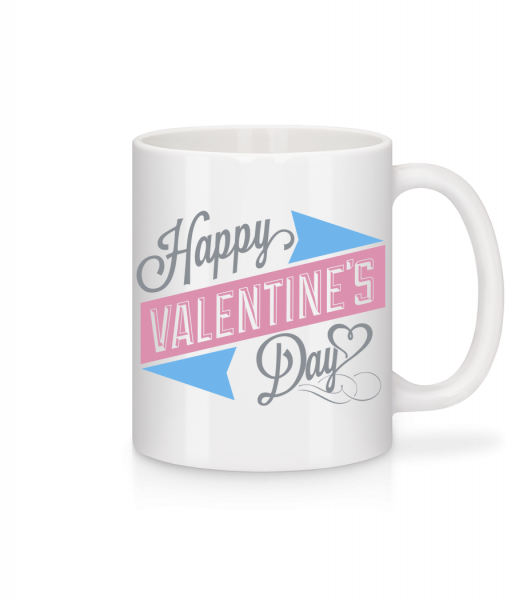 Happy Valentine's Day - Mug en céramique blanc - Blanc - Vorn
