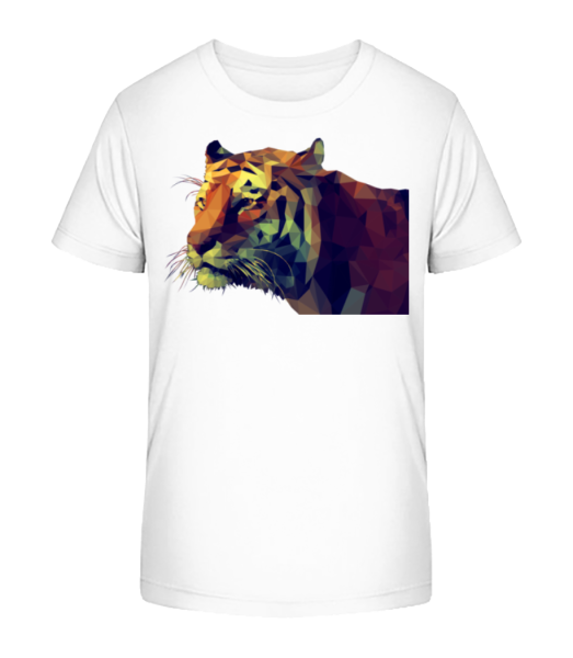 Tigre Polygone - T-shirt bio Enfant Stanley Stella - Blanc - Devant