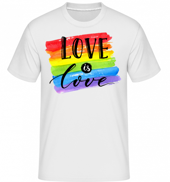 Love Is Love -  T-Shirt Shirtinator homme - Blanc - Vorn
