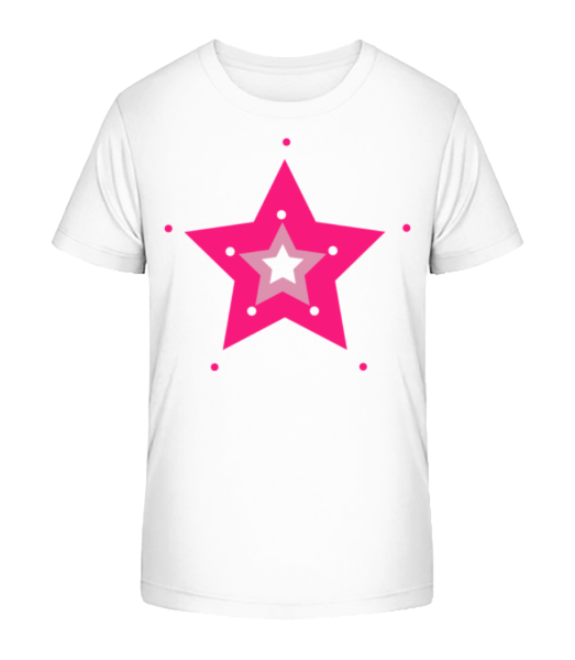 Pink Star - T-shirt bio Enfant Stanley Stella - Blanc - Devant