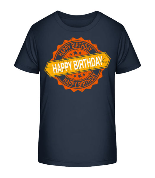 Happy Birthday Logo - T-shirt bio Enfant Stanley Stella - Bleu marine - Devant