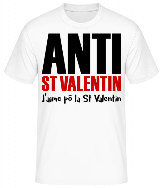Anti St Valentin - T-shirt standard Homme - Blanc - Vorn