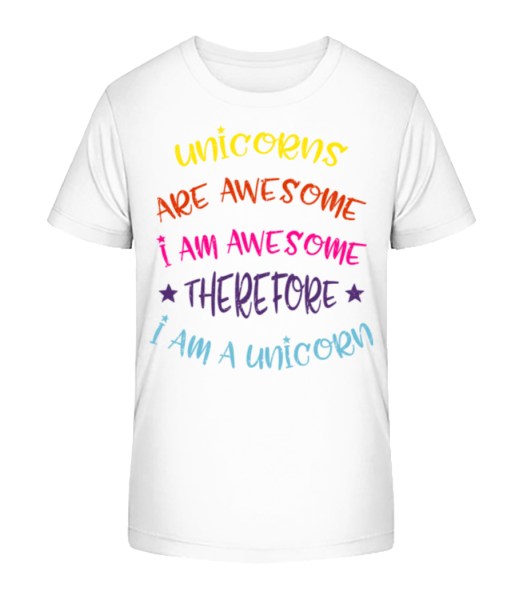 I'm A Unicorn - T-shirt bio Enfant Stanley Stella - Blanc - Devant