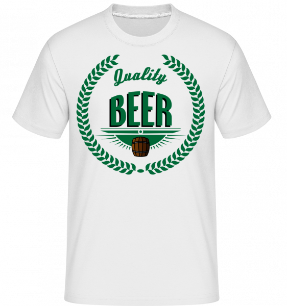 Quality Beer Logo -  T-Shirt Shirtinator homme - Blanc - Vorn