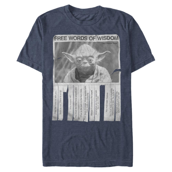 Star Wars - Yoda Words of Wisdom - Homme T-shirt - Bleu marine chiné - Devant