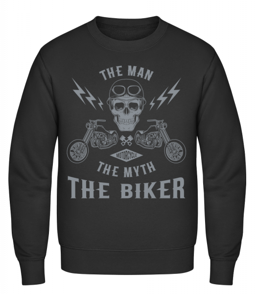 The Man The Myth The Biker - Sweat-shirt classique avec manches set-in - Noir - Vorn
