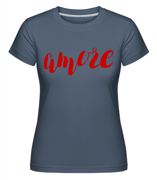 Amore Logo Red -  T-shirt Shirtinator femme - Bleu denim - Vorn