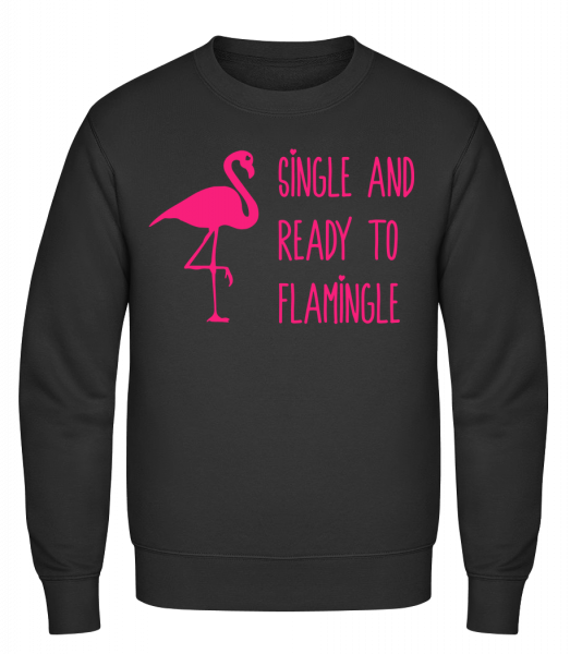 Single And Ready To Flamingle - Sweat-shirt classique avec manches set-in - Noir - Vorn