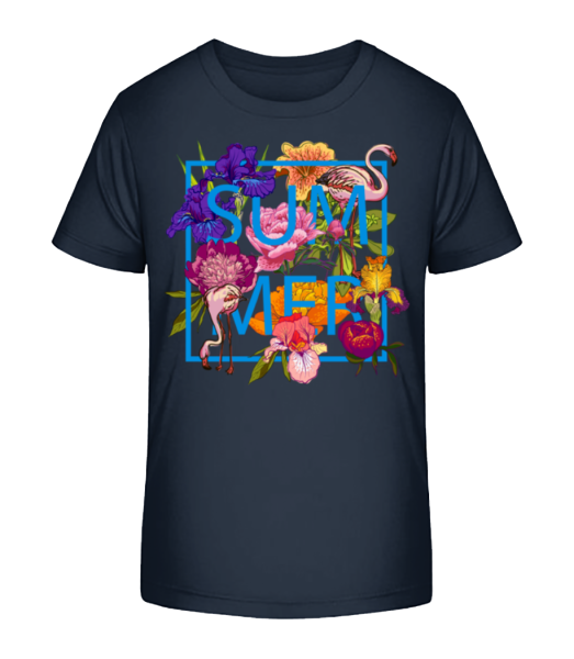 Summer Flowers Sign - T-shirt bio Enfant Stanley Stella - Bleu marine - Devant