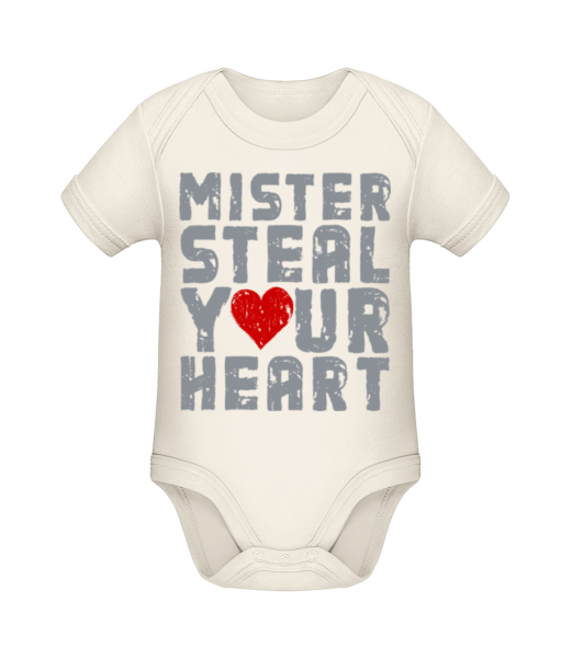 Mister Steal Your Heart - Body manches courtes bio - Crème - Devant