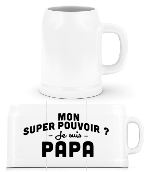 Super Pouvoir Papa - Chope de bière - Blanc - Devant