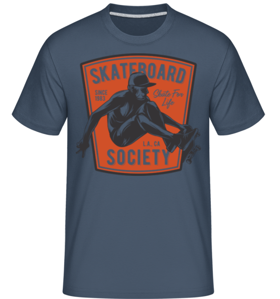 Skateboard Society -  T-Shirt Shirtinator homme - Bleu denim - Devant