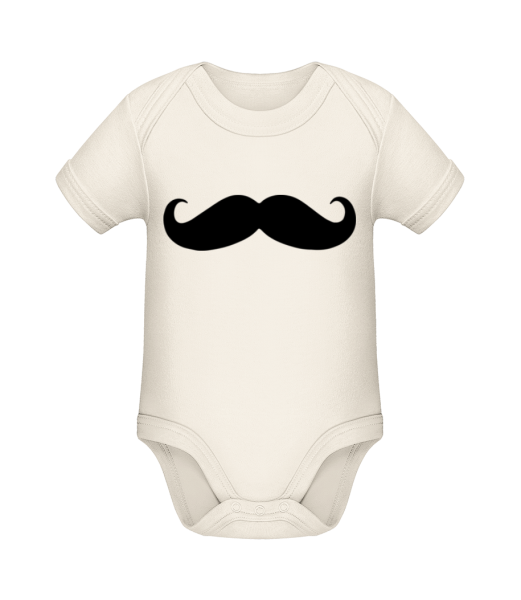 Moustache - Body manches courtes bio - Crème - Devant