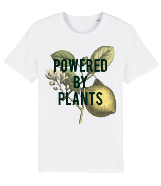 Powered By Plants - T-shirt bio Homme Stanley Stella - Blanc - Devant