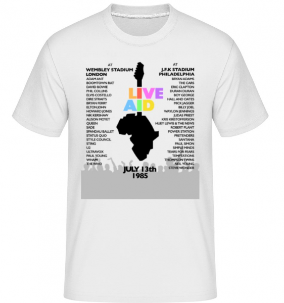 Live Aid Lineup -  T-Shirt Shirtinator homme - Blanc - Devant