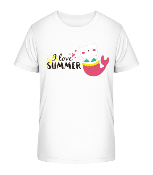 I Love Summer Cat Fish - T-shirt bio Enfant Stanley Stella - Blanc - Devant