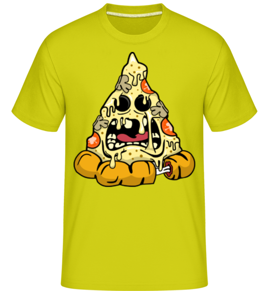 Pizza Monster Pyramid -  T-Shirt Shirtinator homme - Citron vert - Devant