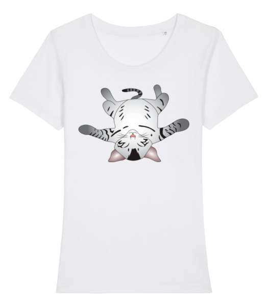 Chat Paresseux - T-shirt bio Femme Stanley Stella - Blanc - Devant