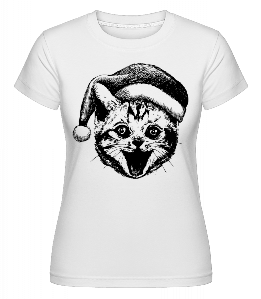 Chat De Noël -  T-shirt Shirtinator femme - Blanc - Vorn