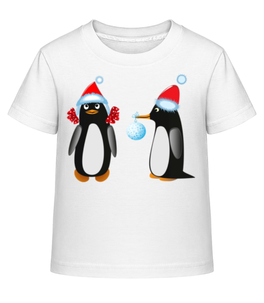 Pingouin À Noël 3 - T-shirt shirtinator Enfant - Blanc - Devant