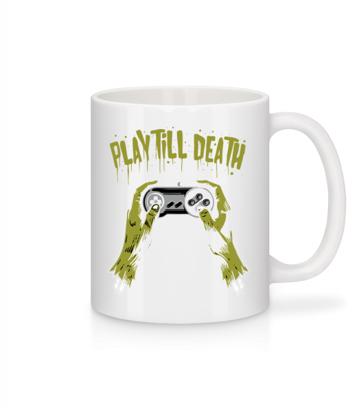 Play Till Death - Mug en céramique blanc - Blanc - Vorn