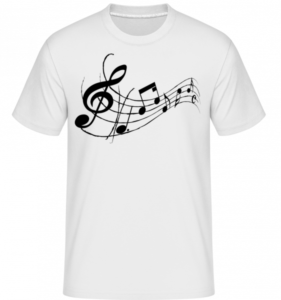 Music Notes Black -  T-Shirt Shirtinator homme - Blanc - Vorn