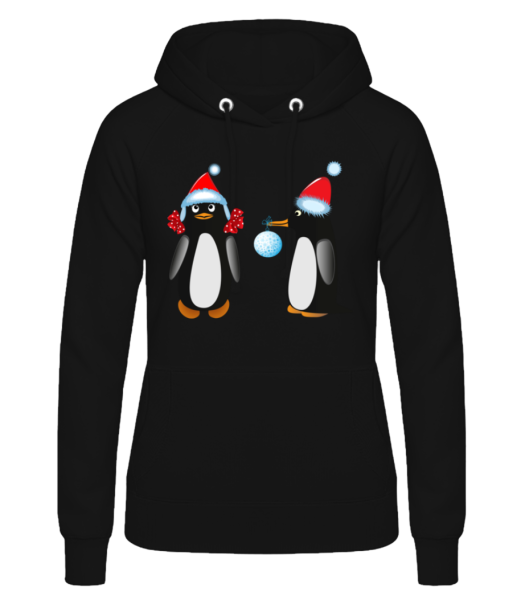 Pingouin À Noël 3 - Sweat à capuche Femme - Noir - Devant