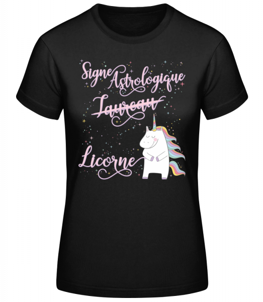 Signe Astrologique Licorne Taure - T-shirt standard femme - Noir - Vorn