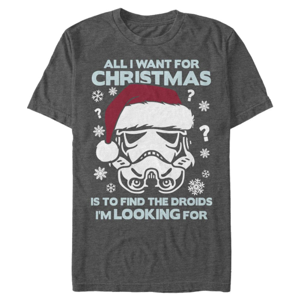 Star Wars - Stormtrooper Still Looking for Droids Christmas - Christmas - Homme T-shirt - Anthracite chiné - Devant