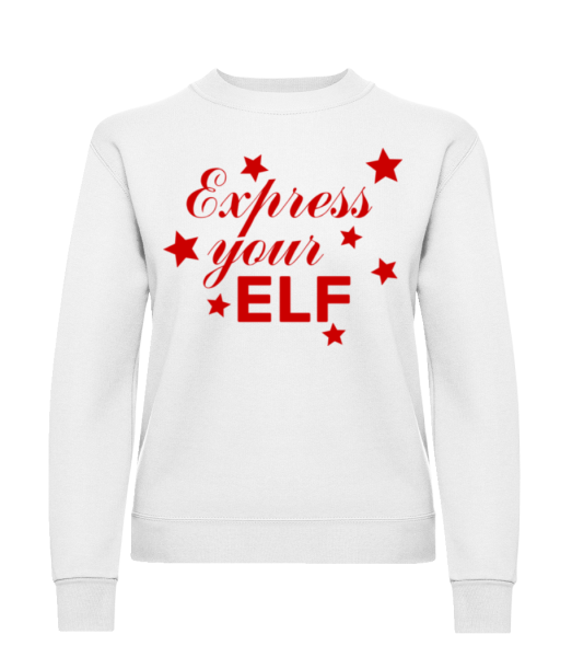 Express Your Elf - Sweatshirt Femme - Blanc - Devant